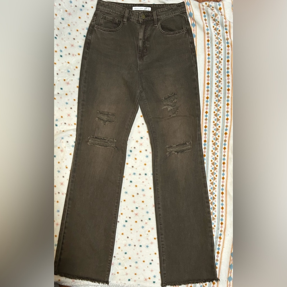 Altar'd State Earthy Brown Distressed Jeans